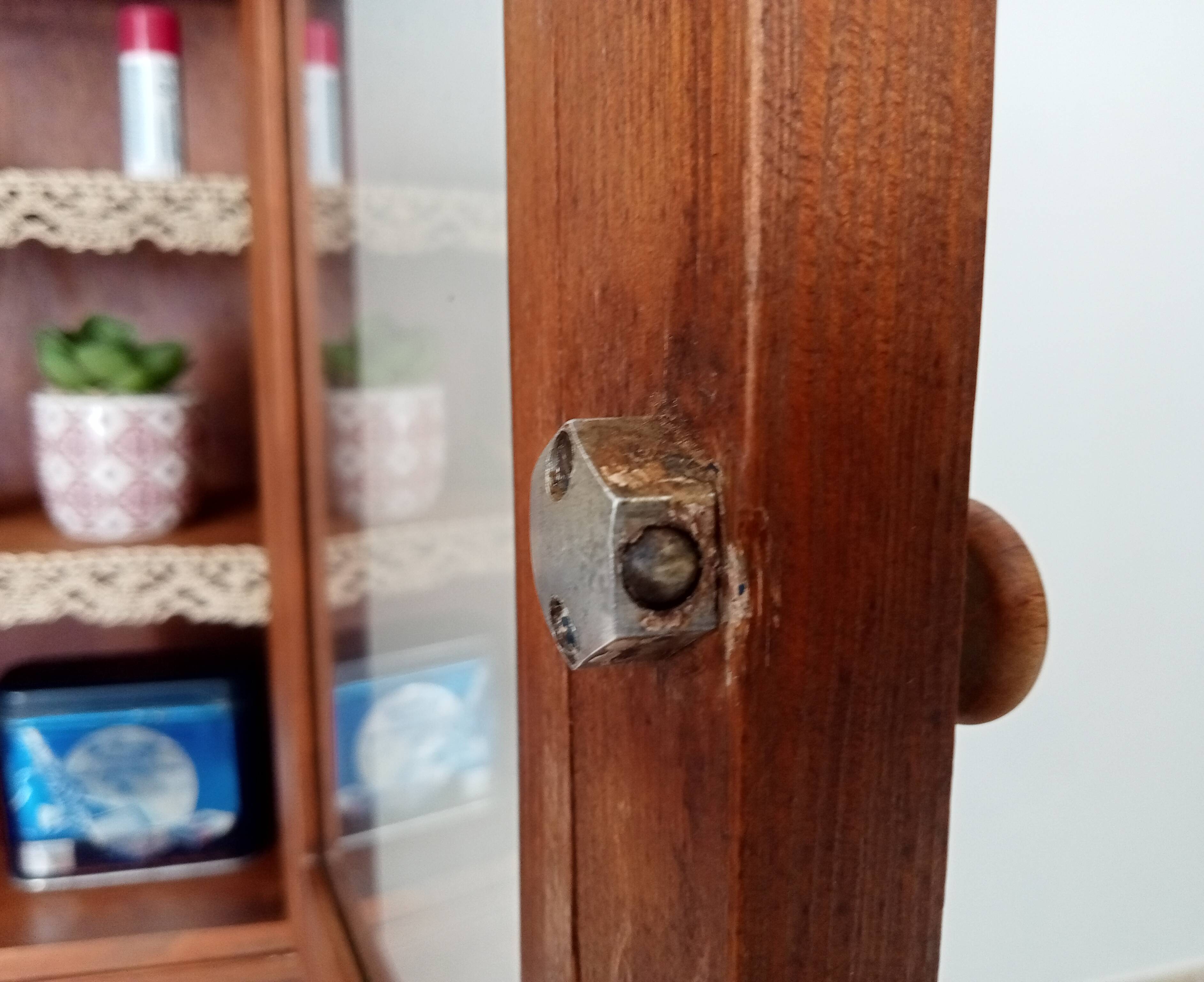 Old bathroom cabinet from the 40s in solid oak