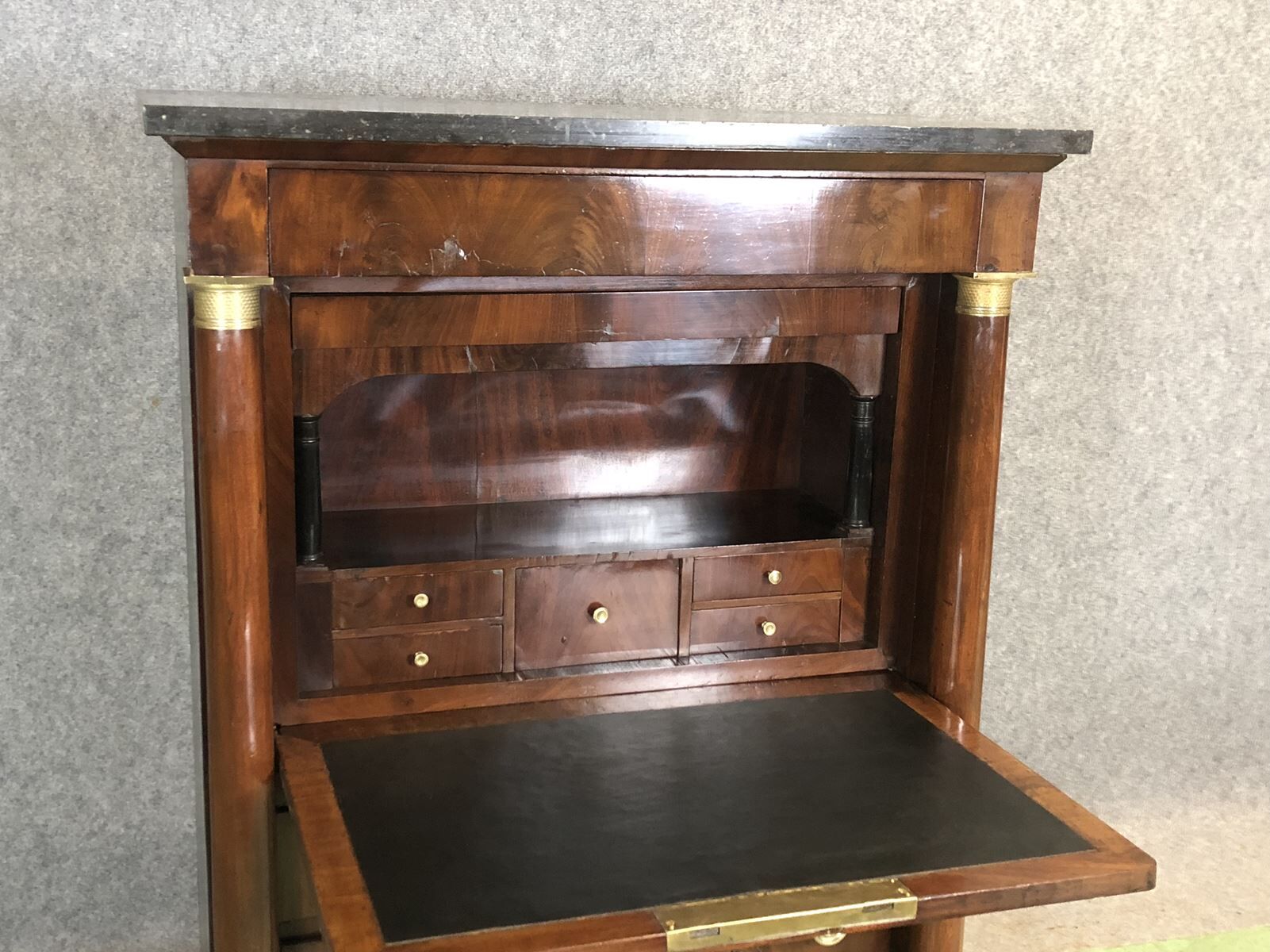 Mahogany empire writing desk 19th century