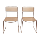Pair of chairs chrome and scoubidou