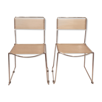 Pair of chairs chrome and scoubidou