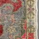 Vintage turkish oushak rug 225x130 cm shabby carpet ushak region medium