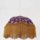 60s-70s pendant light, liberty print umbrella with fringes