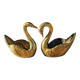 Duo de cygnes en laiton doré