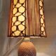 Table lamp in caning and rope - 1960s/70s