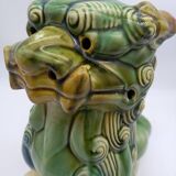 Ceramic Fô dog. Sancai color.