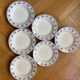 Vintage deep plates with blue cherry decor