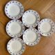 Assiettes creuses vintage décor cerises bleues