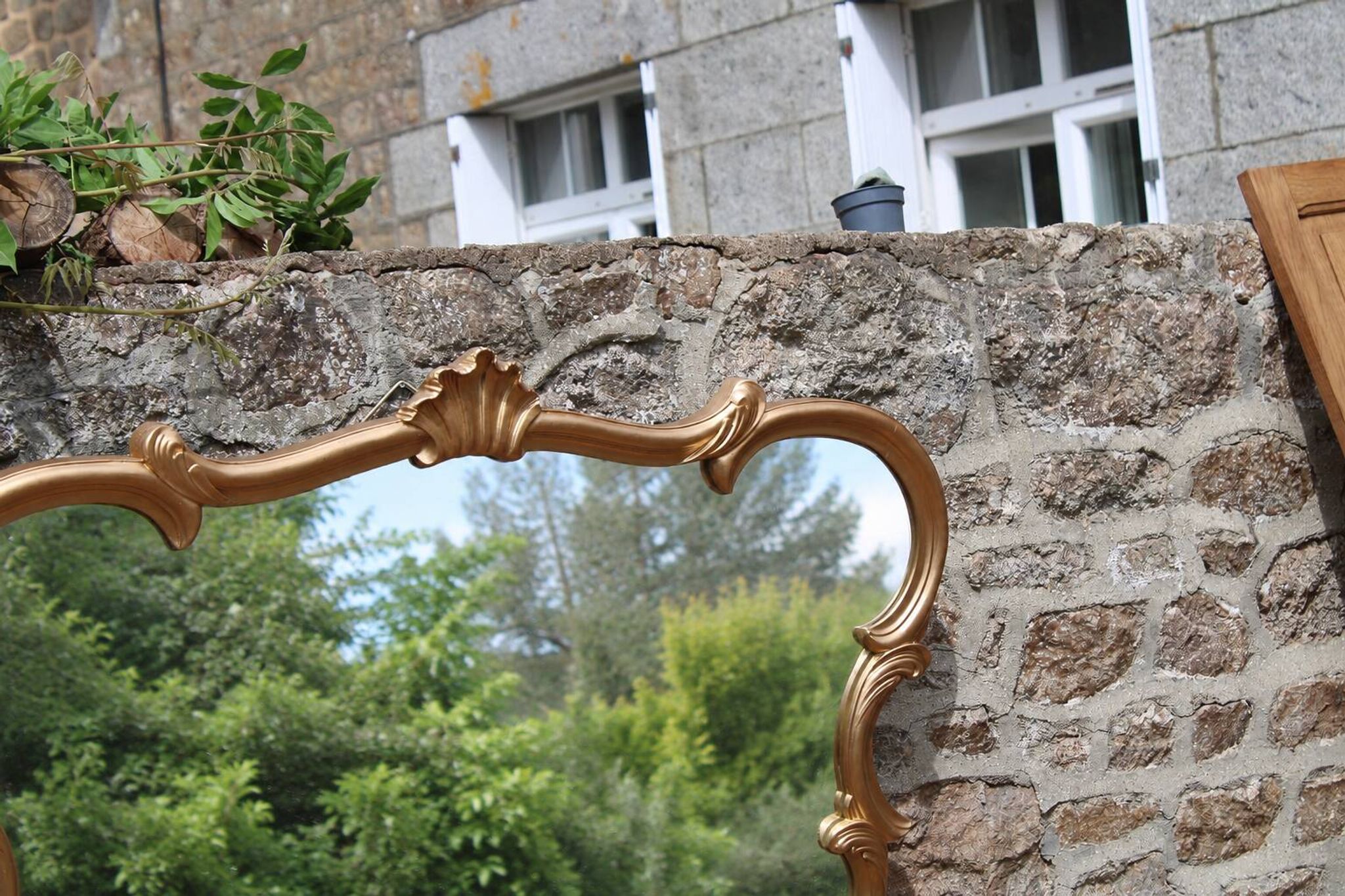 Large wall mirror with golden stucco mouldings – Louis XV Rococo style – 124