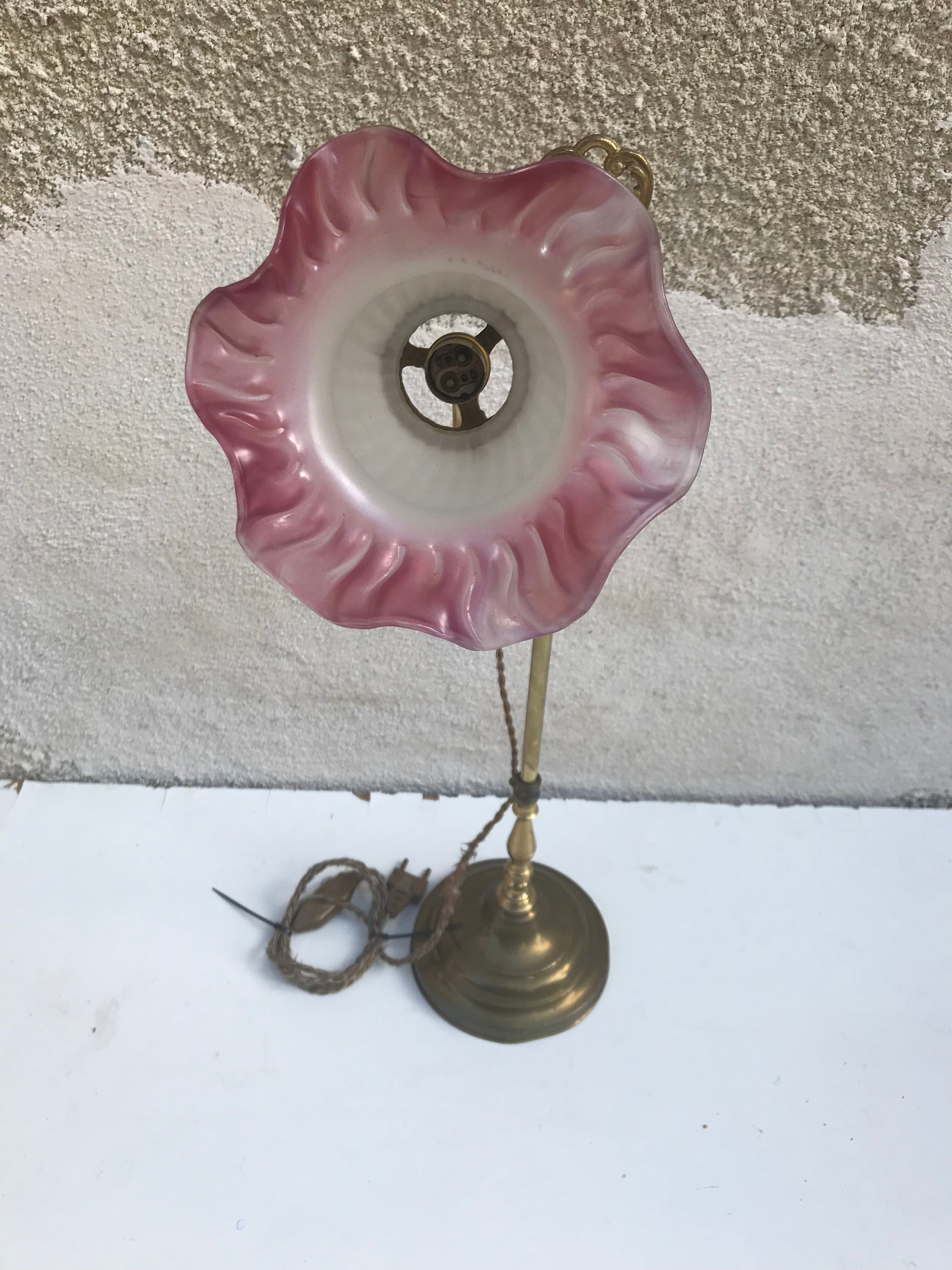 Old brass foot lamp