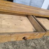 Grande table de ferme ancienne en hêtre 2m56 vintage rustique 10 places