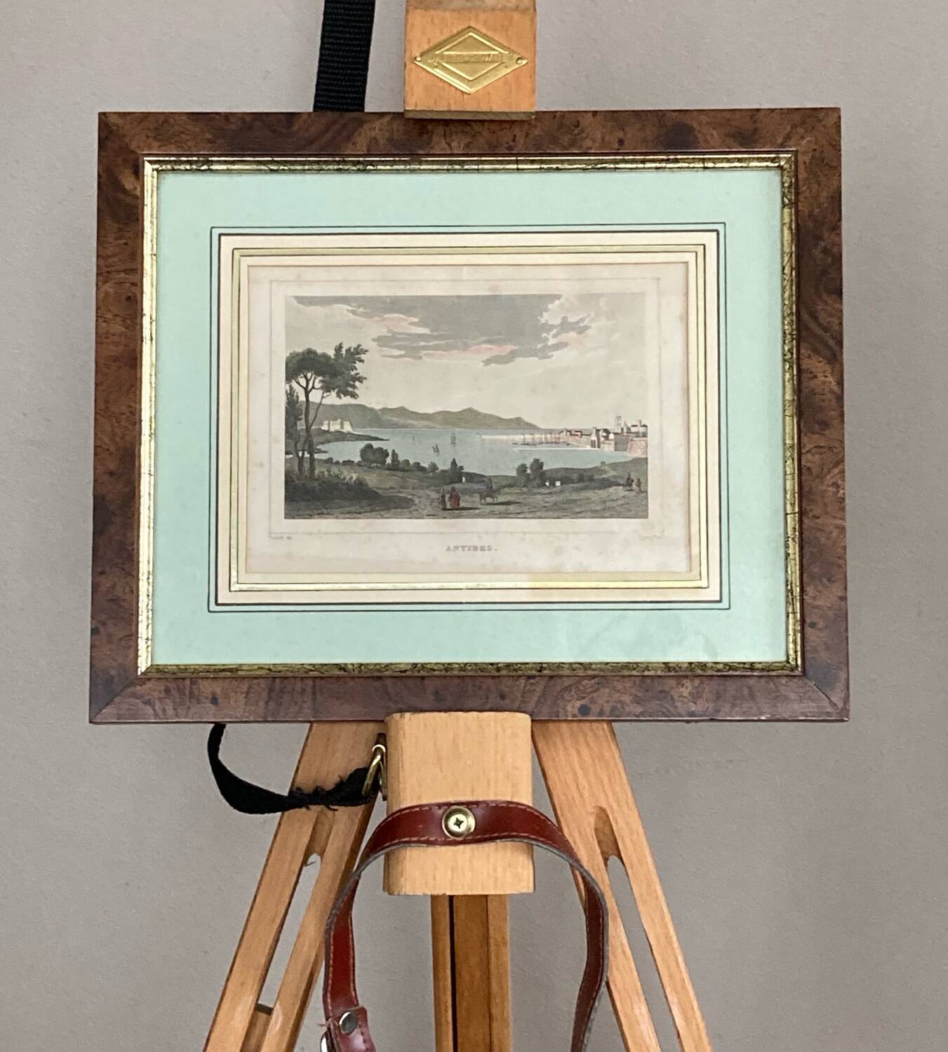 Tableau, gravure paysage à ANTIBES époque XIXe