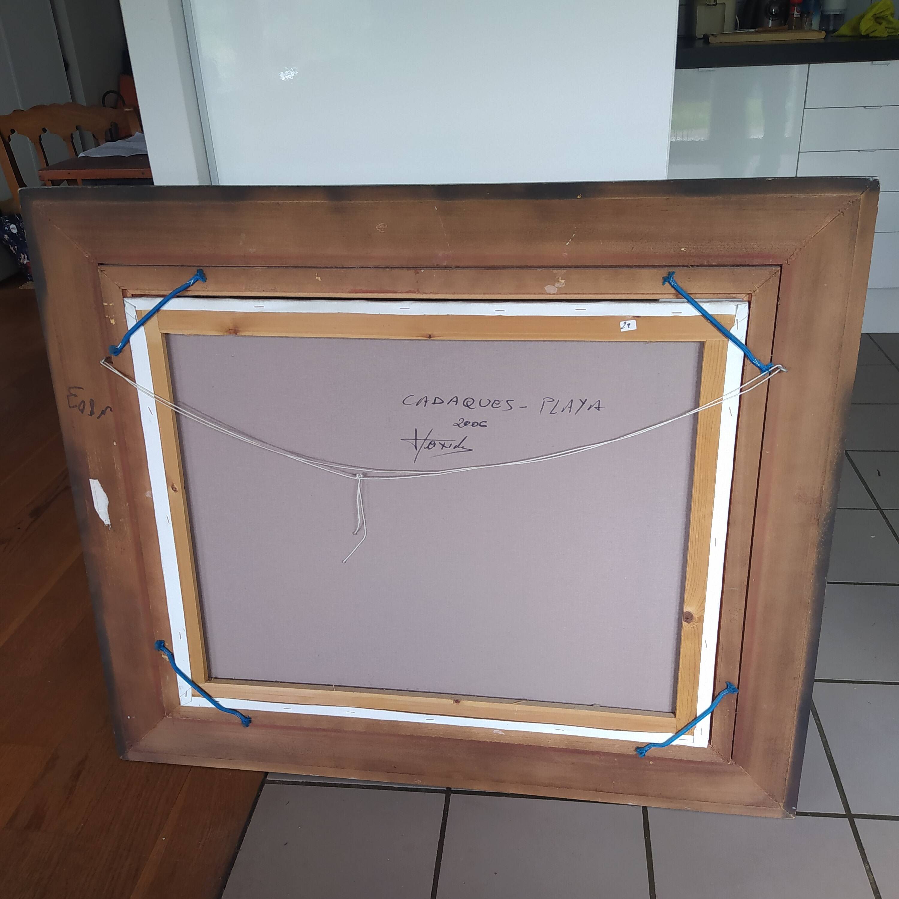 oil signed Josep Teixido Catalan painter Plag de Cadaqes