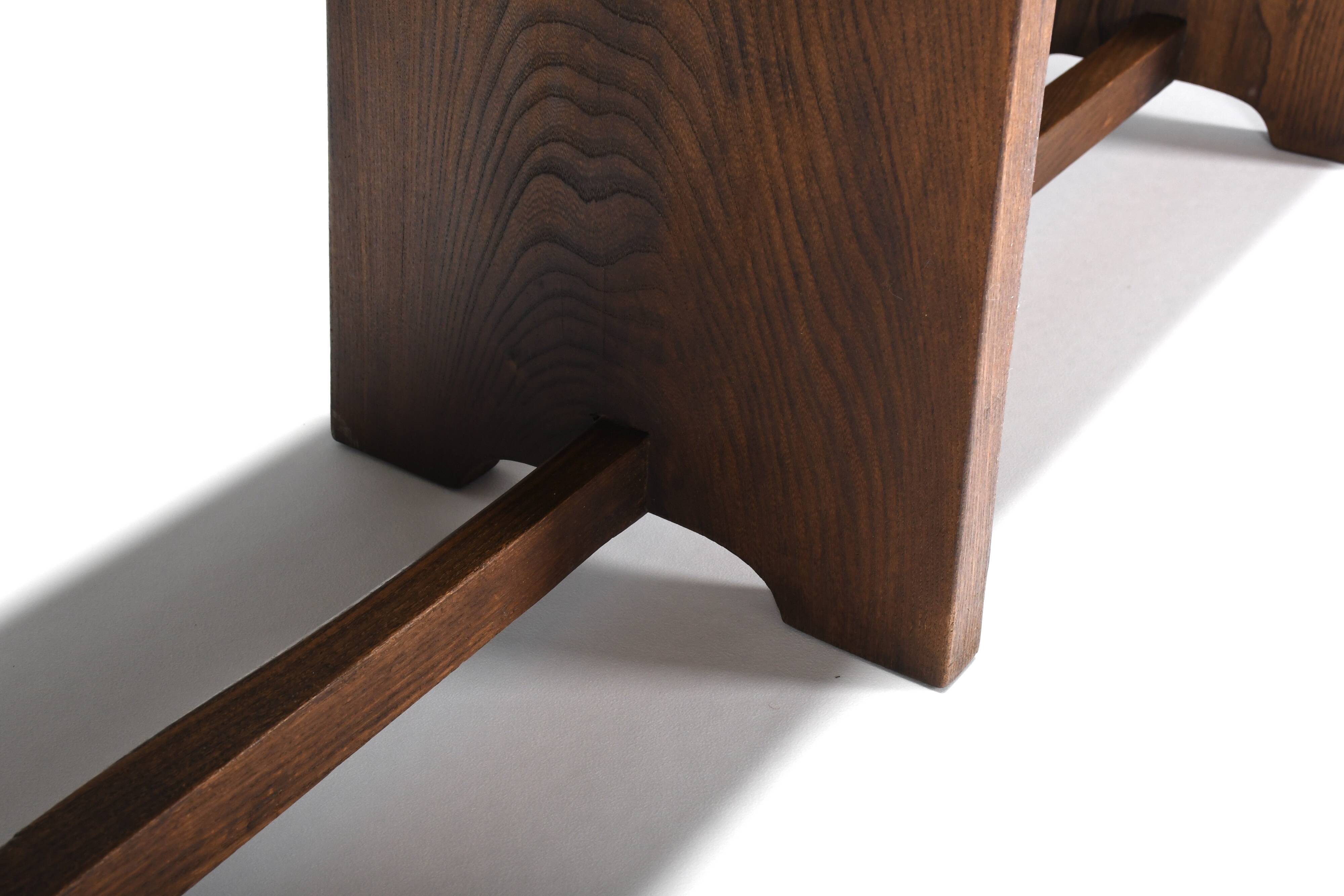 Set of French Artisan Benches in Solid Elm Wood, 1960s