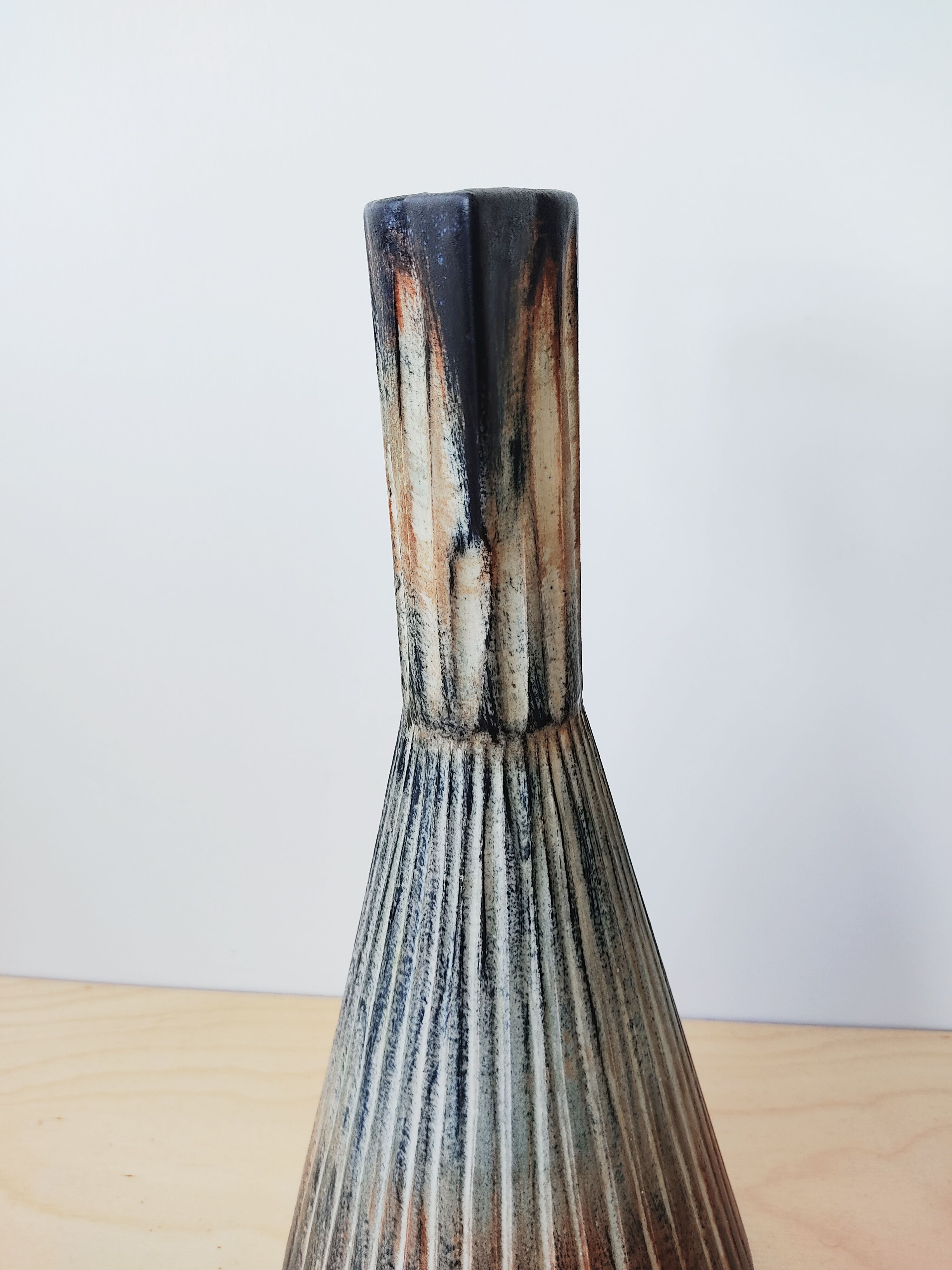 Ceramic vase Coceram unique piece signed Feron