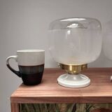 Pair of two-tone globe wall lights