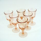 6 Rosaline wine glasses Luminarc Arcoroc France - vintage 80s