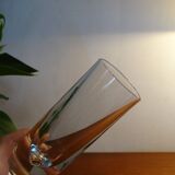 4 high glasses Heavy bullet glass Carlo Moretti Italy 1980 signed