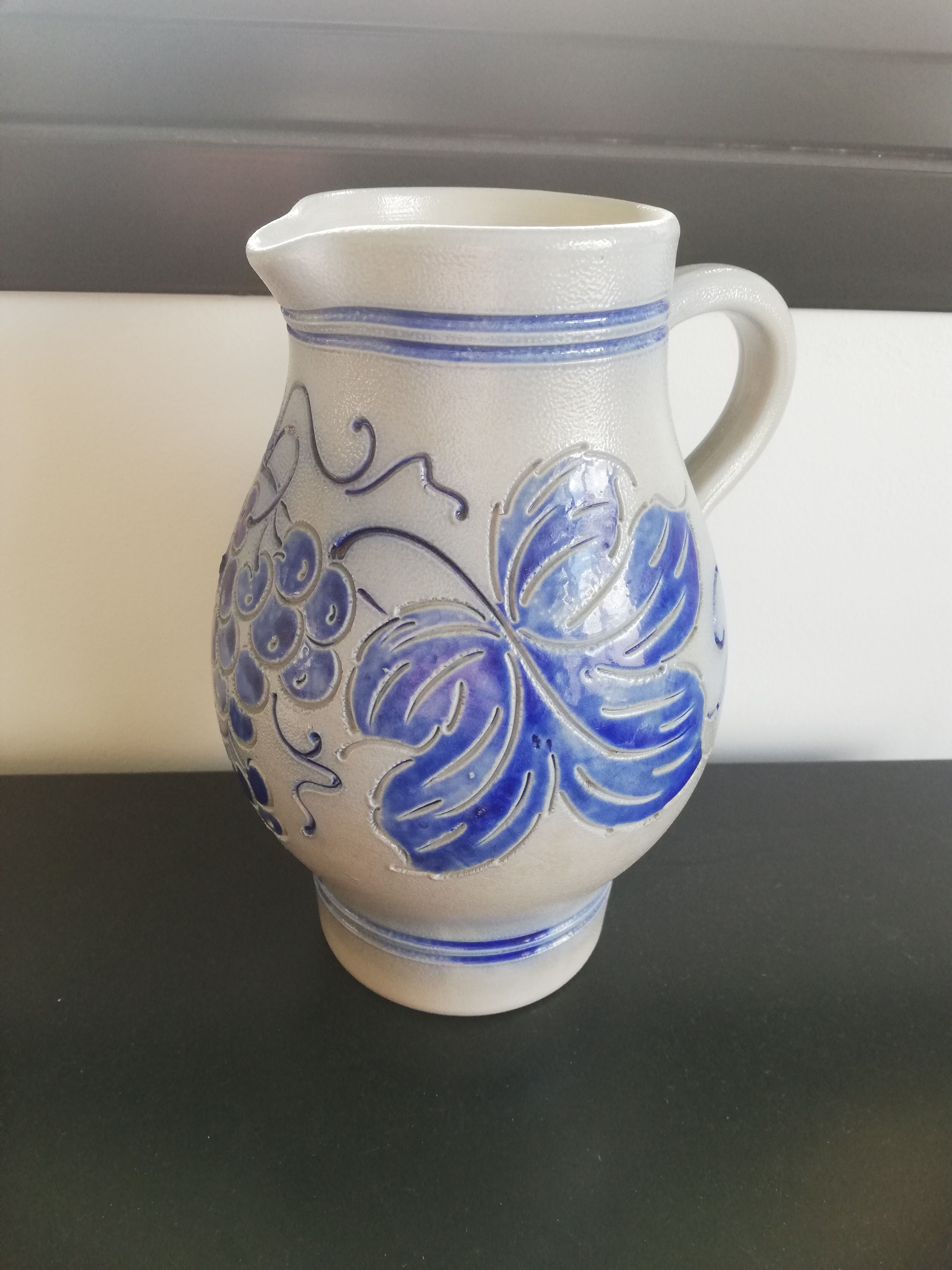 Pitcher in grey and blue Alsace sandstone