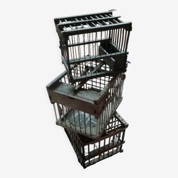 Lot de 3 cages à oiseaux