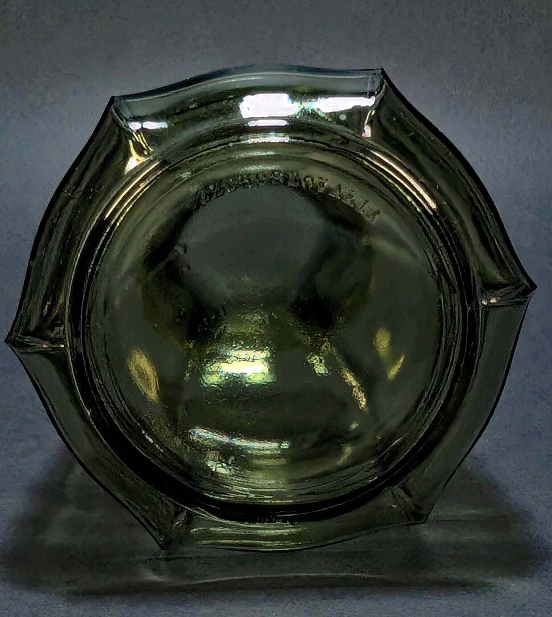 Vintage Czechoslovak Green Glass Carafe with Matching Tumbler