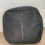 Moroccan vintage leather square pouf