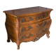 Walnut chest of drawers Louis XV style 3 drawers Bronze handles Mid-twentieth