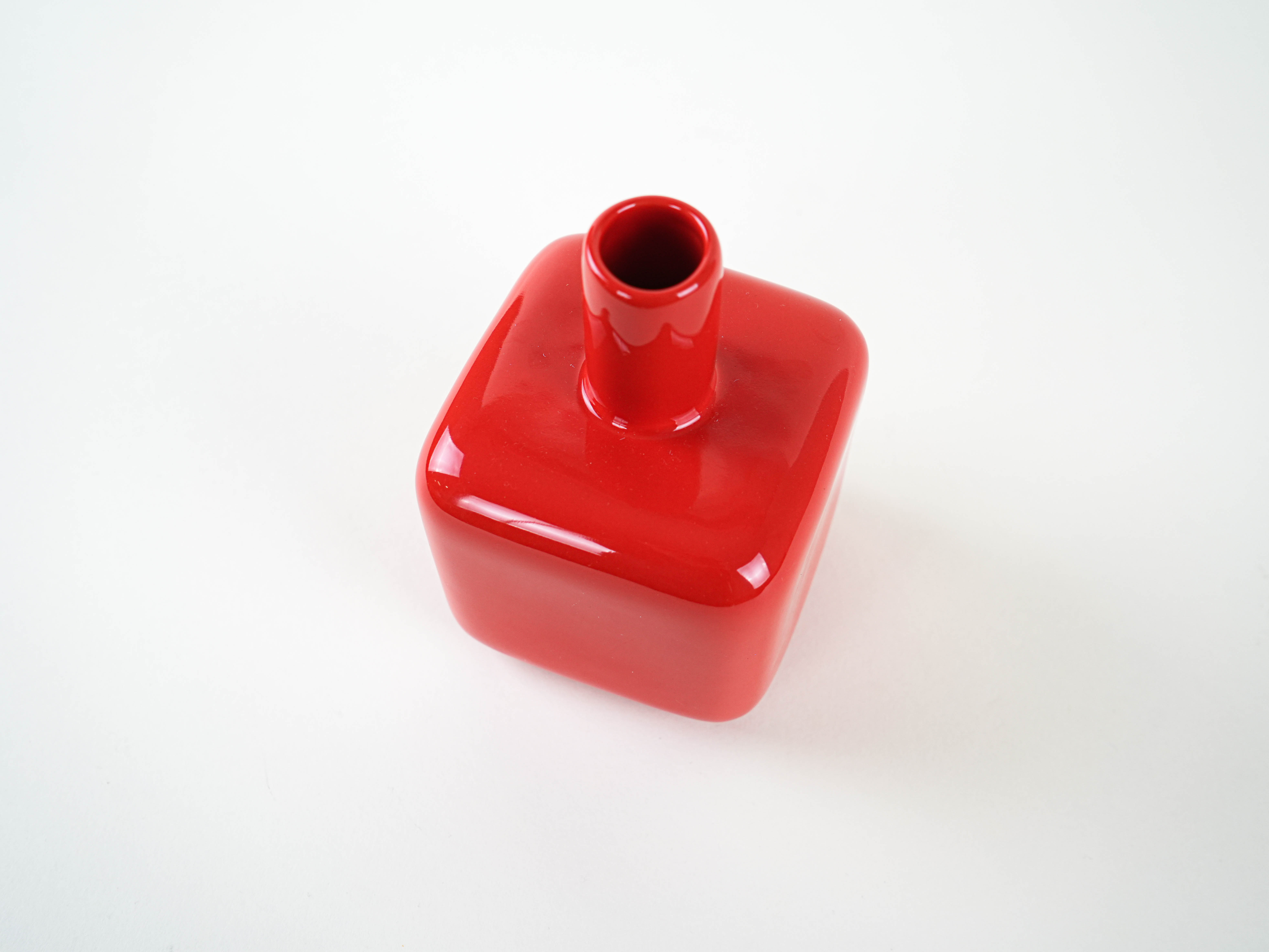 Red ceramic vase, German design, 1990s, manufactured by ASA Selection