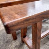 Pair of old oak farm benches -2m75