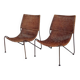 Pair of "Mombasa" rattan and steel armchairs by Pier One