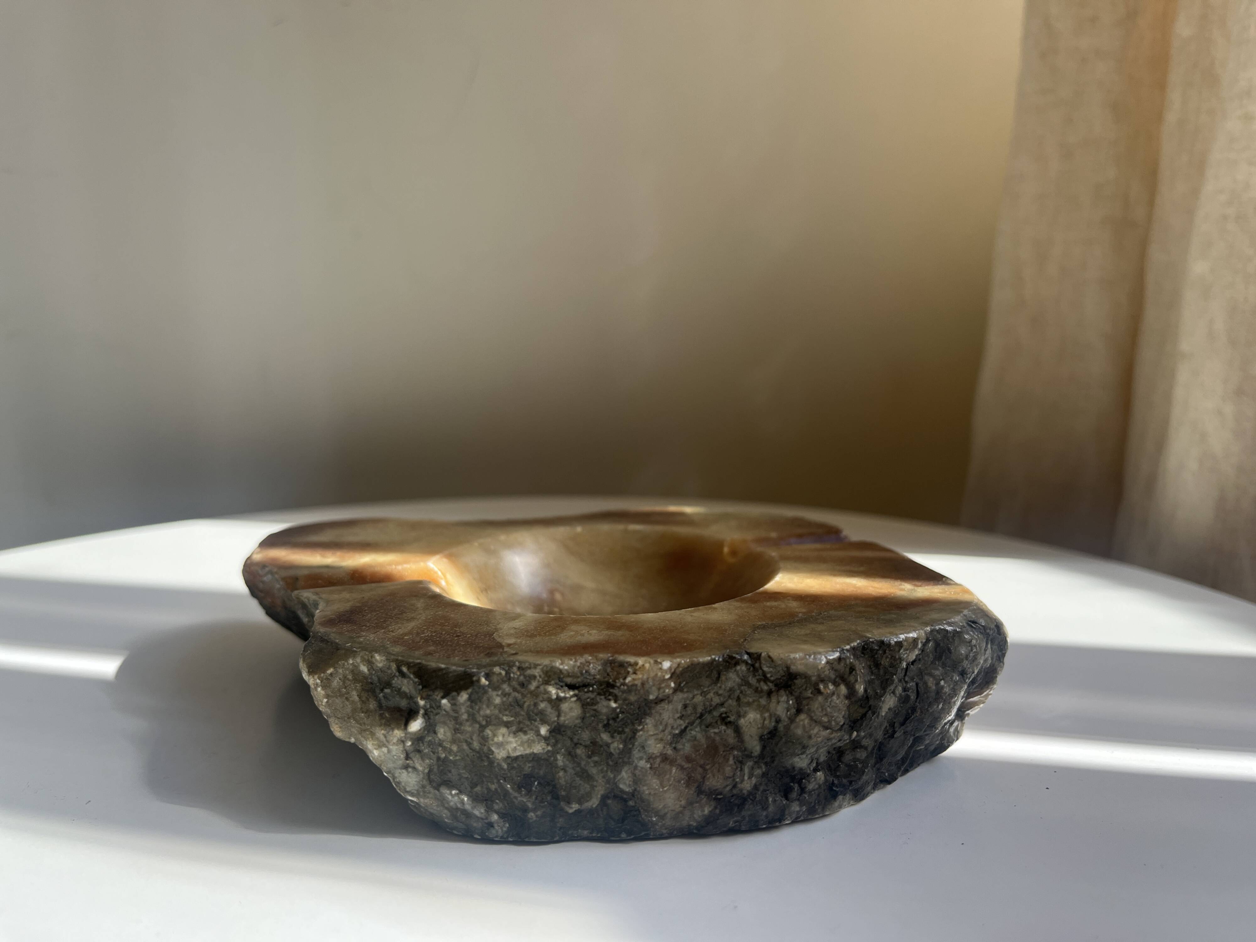 Marble ashtray / empty pocket, raw shape, vintage decor 1950
