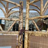 Vintage screen bamboo and rice straw