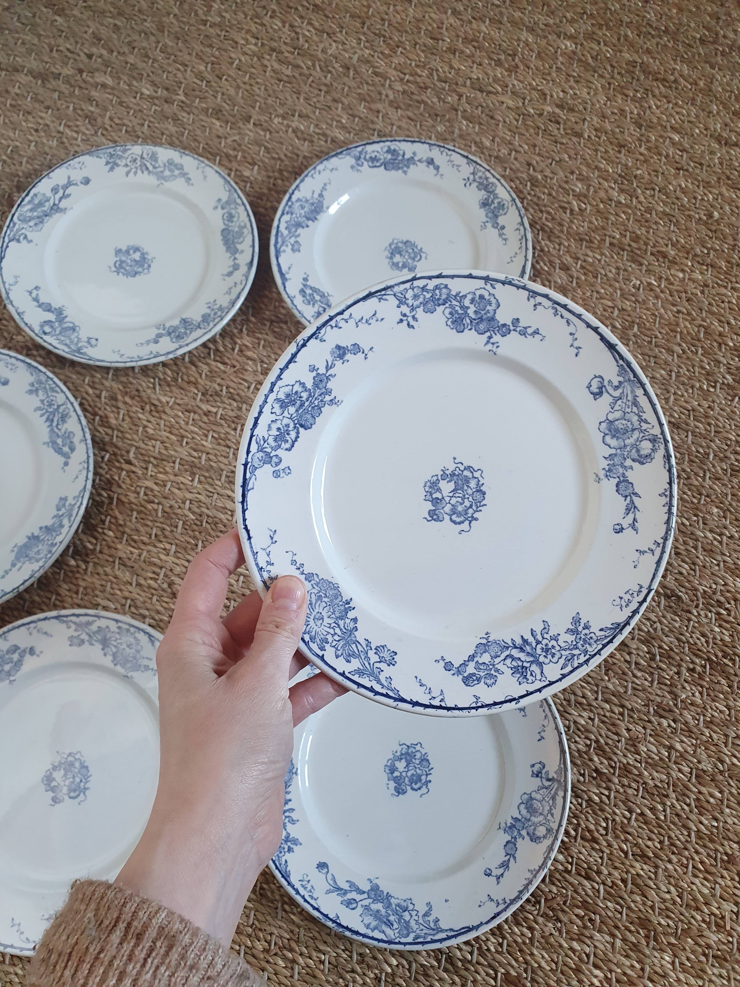 Six dessert plates earth of iron