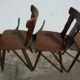 Lot of 4 wooden bistro chairs - 70s 80s 90s