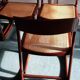 Suite de 6 chaises traineau Baumann cannées vintage