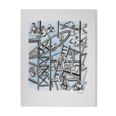 Fernand leger: the builders (blue), signed lithograph