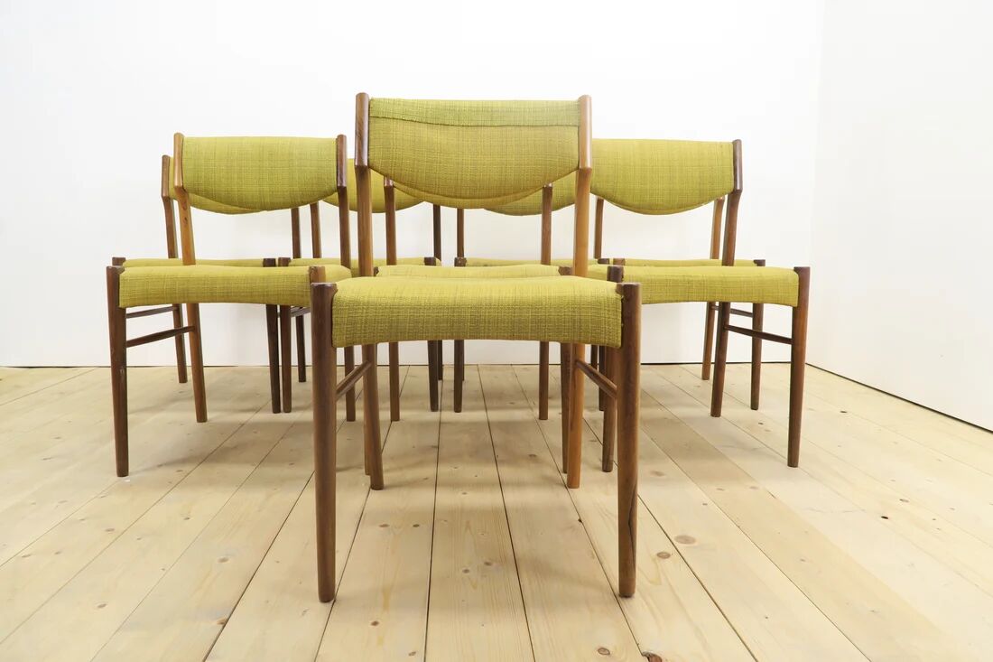 Ensemble de 8 chaises en palissandre, années 1960