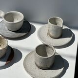 Modular Indonesian ceramic tableware service (6 elements + cups)