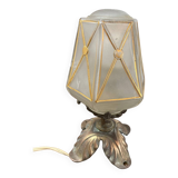 Art Deco bronze and glass table lamp