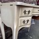 Vintage 1980s dressing table with Venetian mirror. Elegant makeup table.
