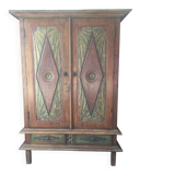 Solid teak wardrobe in Indonesian style, 1900s.