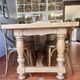 Large Restored Solid Oak Dining Table – Whitewashed Finish