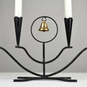 Four-Candle Candelabra with Brass Bell — Ystad-Metall, Sweden, 1950s