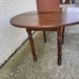 Half moon table in solid walnut louis philippe from the 19th century
