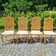 4 chaises en bois cérusé et dossier canné