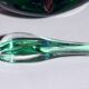 Ashtray with a green and fuchsia glass pestle, Murano Sommerso, 17x6cm