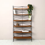 Vintage bookcase with metal frame