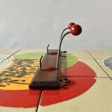 Vintage coat rack - double coat hook - red wooden balls