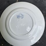 Cake dish, blue floral pattern, k & g luneville model Floreal, vintage and collector