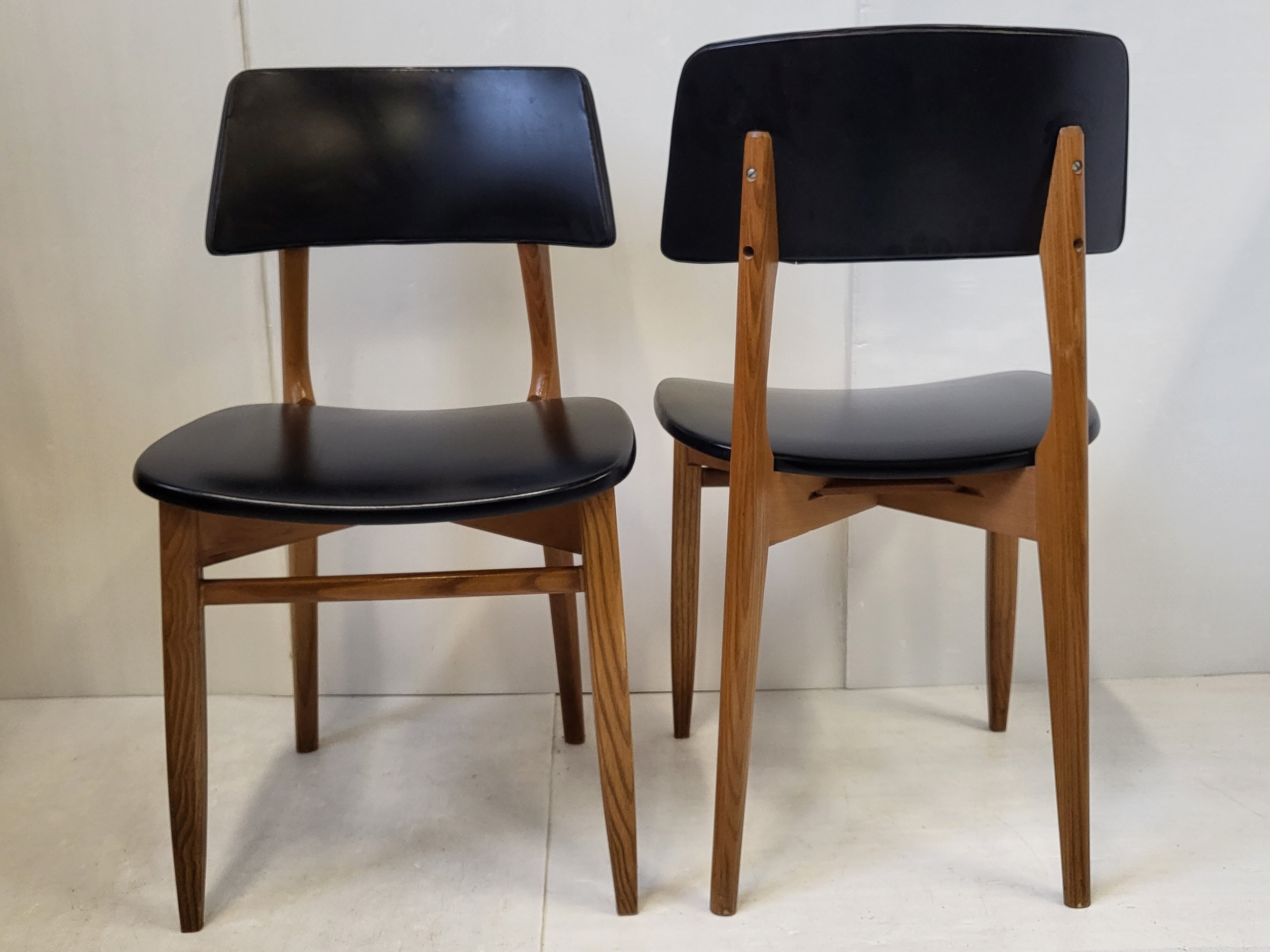 Suite of 4 vintage chairs 1960