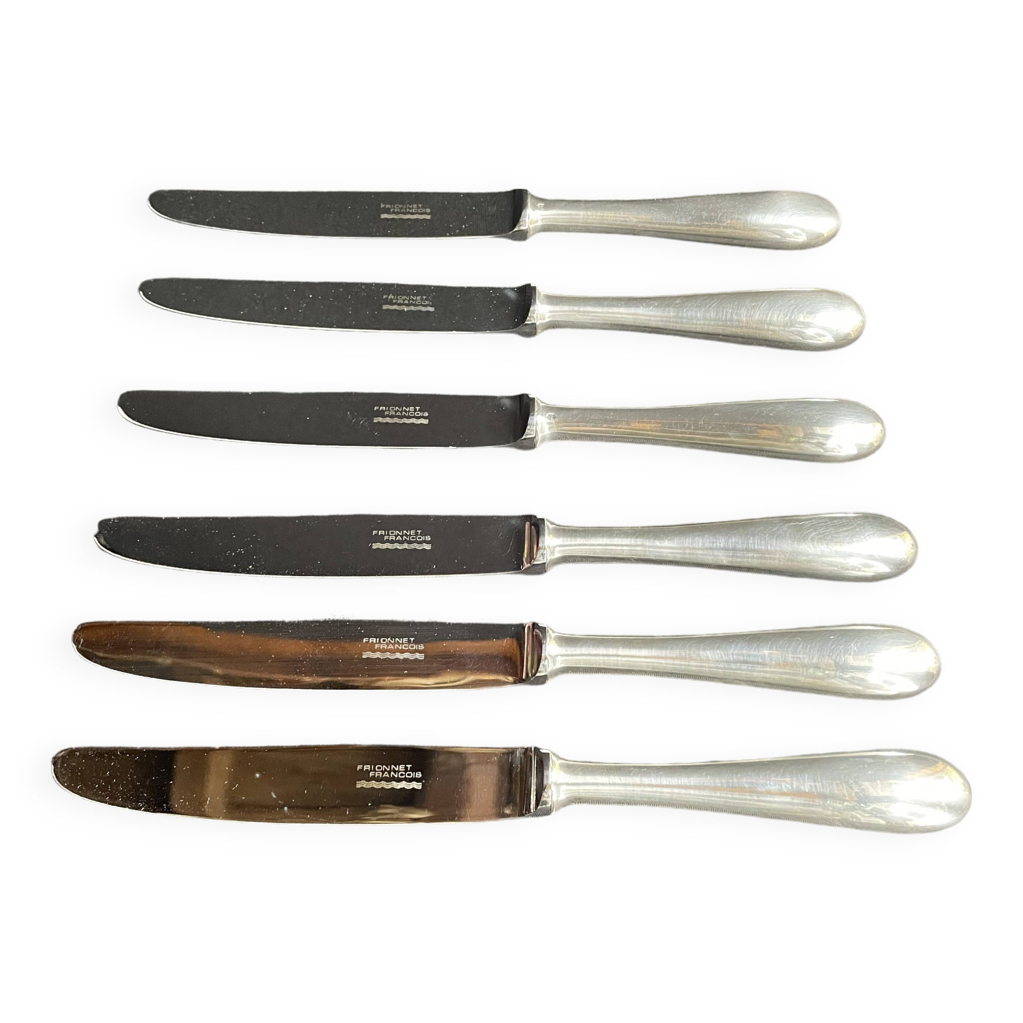 6 table knives – Silver plated – Frionnet François et Cie